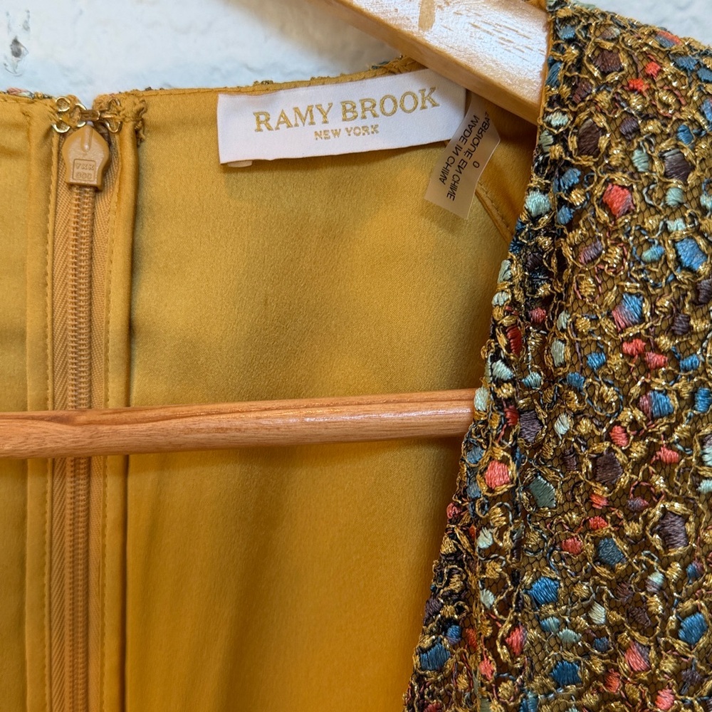 Ramy Brook Gold Sequin Long Sleeve Dress - Picture 4 of 5